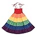 Produktbild Kleinkind Kinder Baby Mädchen Kleid, Evansamp Rainbow Gestreiften Patchwork Prinzessin Kleid Cute Party Sling Kleid Sommerkleid Sommerkleid(Mehrfarbig,100)