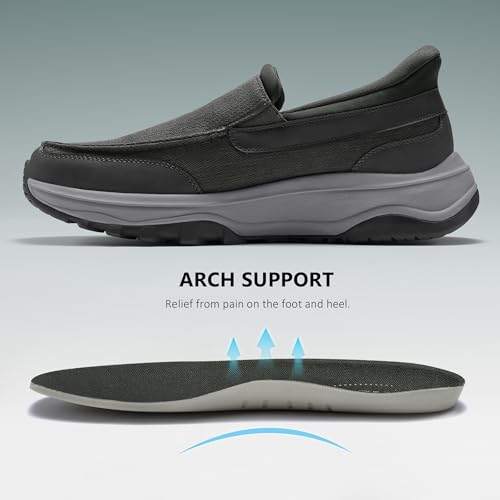 Image of Coostar Slip On Shoes for Men Orthopedic Walking Loafers with Arch Support Canvas Shoe Casual