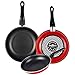 Magefesa Praga Lot de 3 poêles 18/20/22 cm, acier émaillé vitrifié en grenat, induction et lave-vaisselle