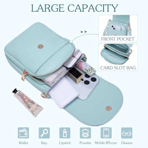 Image of Viverte Crossbody Purse for Teen Girls Small Initial Cell Phone Toddler Purse Leather Triple Compartment Crossbody Bags