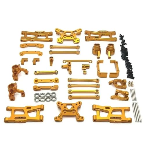Kit de pièces RC en métal jaune avec support moyeu et bras pour Wltoys 144016 144018