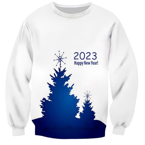 Sweat-shirt de Noël col rond pour homme adulte idéal pour les fêtes et le sport