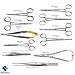 11-Piece Surgical Instruments Set - Mayo-Hegar Needle Holder 14cm, Castroviejo, Kelly & Mosquito Forceps - Stainless Steel - for Veterinary & Medical Training Spay/Neuter & Animal Dental Tools