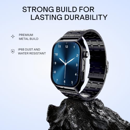 Image of boAt Ultima Vogue 2, India's First AMOLED Type-C Smartwatch, 1.96 inch Display, 1000 nits Brightness, Metal Body w /Premium Straps, 10-Days Battery Life, Smartwatch for Men & Women (Steel Black)