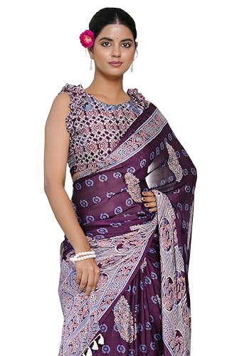 Image of MIRCHI FASHION Saree for Woman | Chiffon Floral Printed Breathable Occasional Sari with Blouse