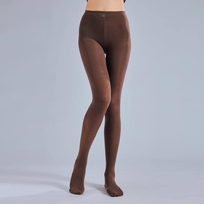 Image of Verdancy Ultra Stretchable Plus Size for 265lbs Opaque Solid Color Women's Stockings 50D Tights High Waist Footed Pantyhose