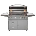 Outdoor Kitchen Professional Built-in BBQ Grill | 44" 4-Burner Natural Gas NG Grill W/Rear Infrared Burner | Perfect for Outdoor Cooking & Entertaining by Blaze |Stainless Steel | BLZ-4PRO-NG