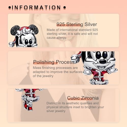 Image of S925 Sterling Silver Cartoon Anime Charms Pendant, Character Figures Dangle for Bracelet Necklace, Gifts for Mom Girlfriend Family, Valentine's Birthday Christmas Anniversary Jewelry