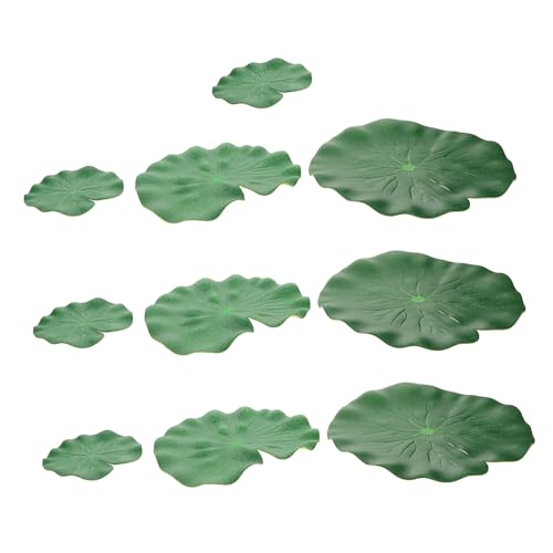 Parliky 10 pièces Nénuphar Artificielles Flottantes Réalistes pour Étang Décoration Bassin Poisson Extérieur Accessoires Étang Piscine Aquarium Durable et Facile à Installer