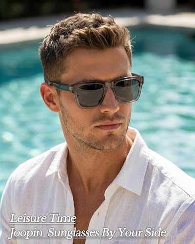 Image of Joopin Acetate Square Sunglasses Men Polarized UV400 Protection Trendy Oversized Sun Glasses Retro Shades Women