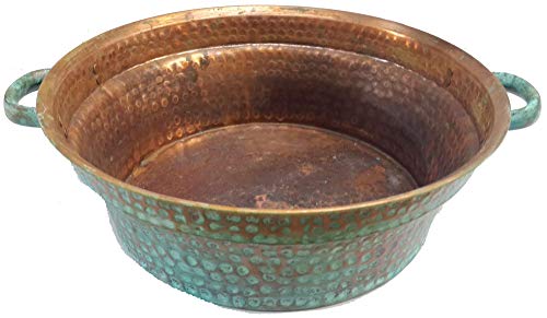 Portable Green Patina Foot Basin Therapy Pedicure Bowl