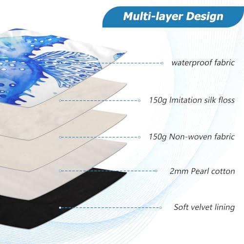 Funda para laptop 13-14 pulgadas con patrón azul de caballitos de mar miniatura 4
