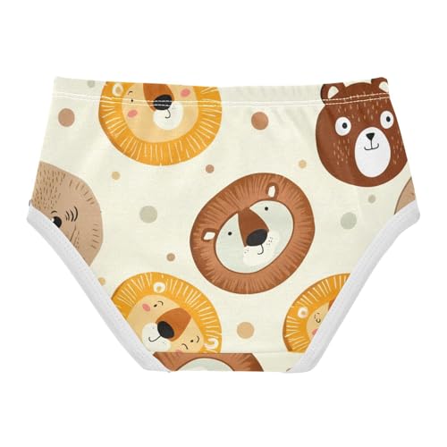 Fun Girls Underwear Toddlers 2t Cotton Panties Little Girl Cute Cartoon Lion Bear Faces Briefs Girls Undies2