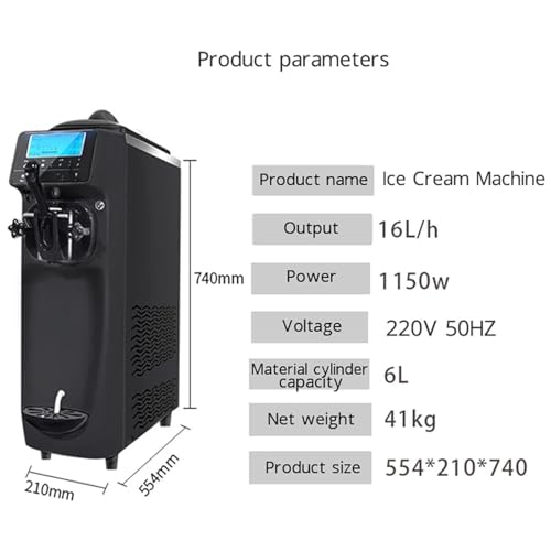 wokmans Haushalts-Desktop-Softeismaschine, Kommerzielle Eismaschine, Sommer-Snackbar, Café-Eismaschine, Haushalts-Obst-Eismaschine – Bild 3