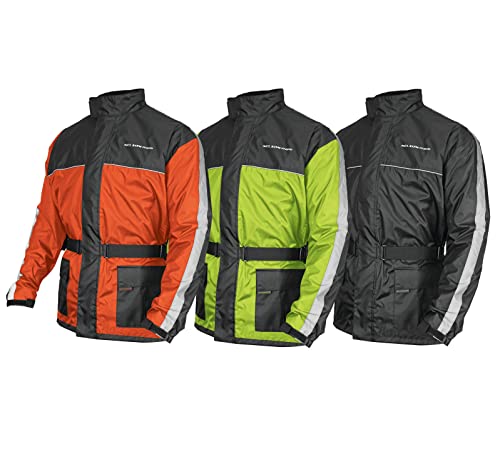 Nelson Rigg Solo Storm Rain Jacket, Waterproof, Breathable, and Packable (Orange/Black, X-Large)