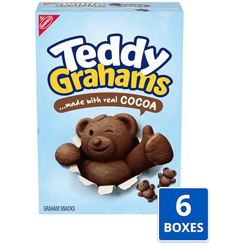 TEDDY GRAHAMS Chocolate Graham Snacks, Bulk Kids Snacks, 6 - 10 oz Boxes