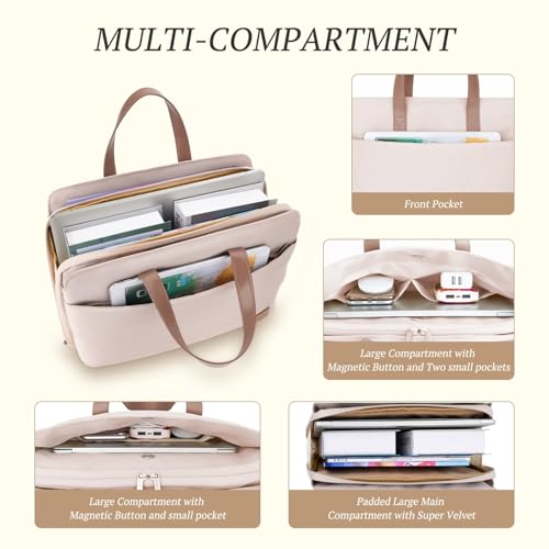 RAINYEAR Laptop Bag for Women, 13-14 inch Laptop Sleeve Water Resistant Computer Bag Laptop Carrying Case Messenger Bag with Handle for Work Business Office Travel2