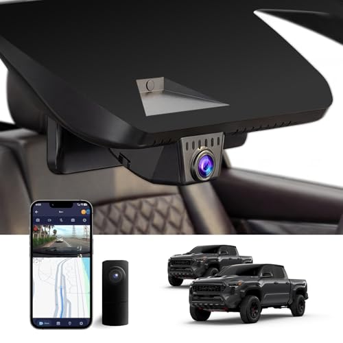 FUVYMYT Dual Channel 4K & 1080P Dash Cam for Toyota Tacoma 2024-2026 TRD SR SR5 Sport Pre-Runner Off Road Limited & Tacoma Hybrid, OEM Look, WiFi & APP, Loop Recording, G-Sensor, Plug&Play, 128GB