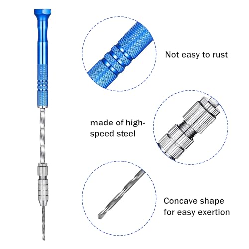EULAPGOE 46 Pieces Hand Drill Set, Include Pin Vise Hand Drill, Mini Drills and Twist Drills for Wood Manual Work DIY - Image 3