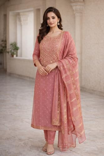 Image of LATEST DRESS MATERIAL FOR WOMEN FEBRIC TYP CHANDERI SILK