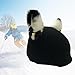 Cozy Winter Helmet Cover for Ski and Snowboard Enthusiasts, Black Kitten