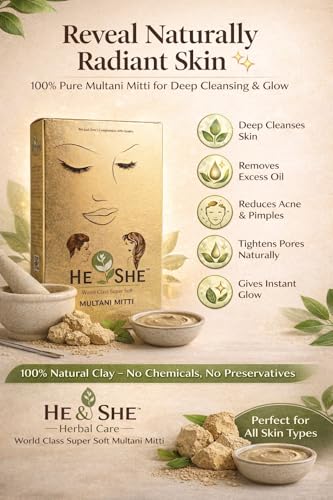 Image of He /She 100% Natural Multani Mitti Powder Face Pack (150Gms-Pack3)| For Exfoliating Soothing Nourishing Face, Skin & Hair| Indian Healing Clay /Calcium Bentonite Clay /Fuller's Earth /Body Mask
