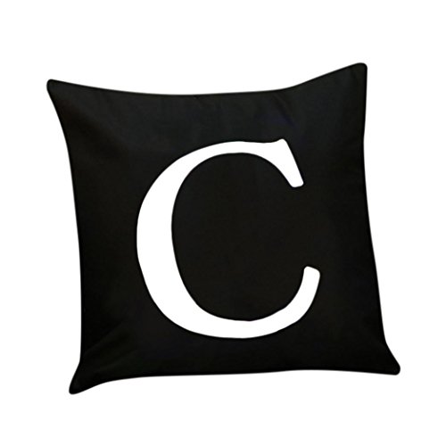 Preisvergleich Produktbild covermason besonderes Geschenk, Alphabet Beleuchtung Led Kissenbezug Home Party Cafe Überwurf Kissenbezüge, schwarz, C
