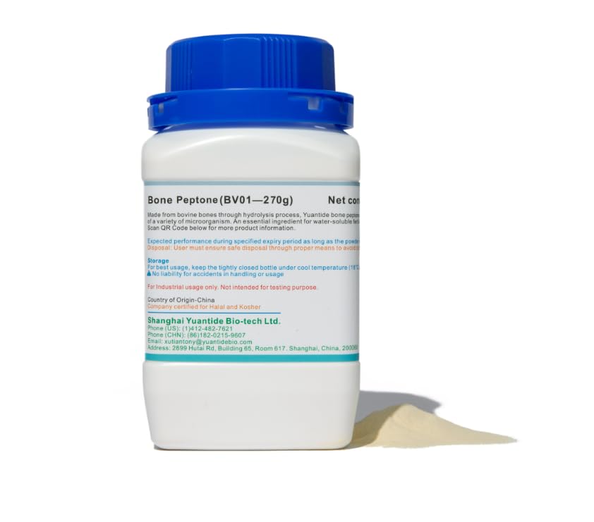 Yuantide Bone Bacteriological Peptone (BV01) Net Content 270g (9.5oz) for Liquid Culture Mycology Essentials