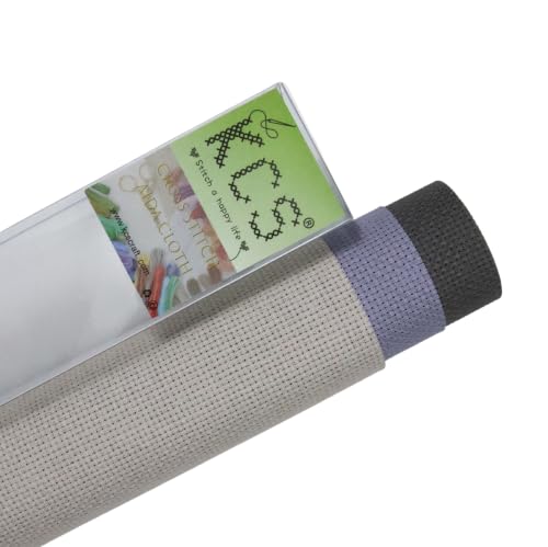 Image of KCS 3 pc of 15 inch x 18 inch(38cmx45cm) 16 Count Cross Stitch Cotton Aida Cloth Needlework Rolled Fabric Box,16CT,Pearl Grey +Light Steel Grey+Dark Grey