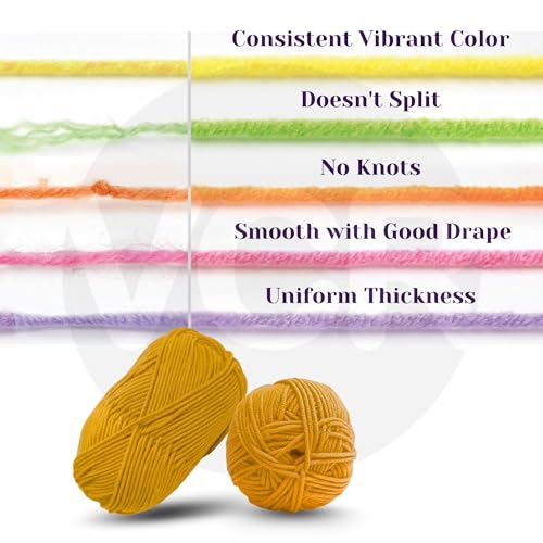 Image of VCR Mustard Yellow Yarn, 100 Grams Hank, 190 Meters Length, Acrylic Ball for Crochet and Knitting, Soft Crosia Threads, Pack of 1 Yarn, Suitable for DIY Crafts