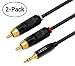 [2Pack] RCA Cable, iXCC 6 Feet Dual Shielded Gold-Plated 3.5mm Male to 2RCA Male Stereo Audio Y Cable