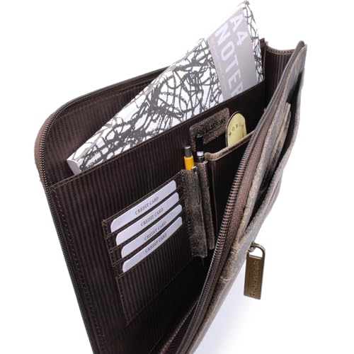 Bucklestone, Men's Leather A4 Zip Conference Folder, Document Holder With Card & Pen Pockets, Fits Tablet, Retractable Handle - Image 4