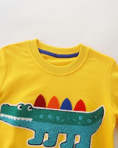 Image of AIWUHE Toddler Cotton Sweatshirt Boys Girls Pullover Long Sleeve Tops 2-6Y | Tops Blouse, Cotton T-Shirt, Fall Winter Clothes