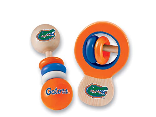 Baby Fanatic Wood Rattle 2 Pack - NCAA Florida Gators - Officially Licensed Baby Toy Set