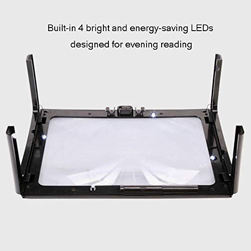 Lupa de lectura de página completa rectangular con luz para escritorio 3