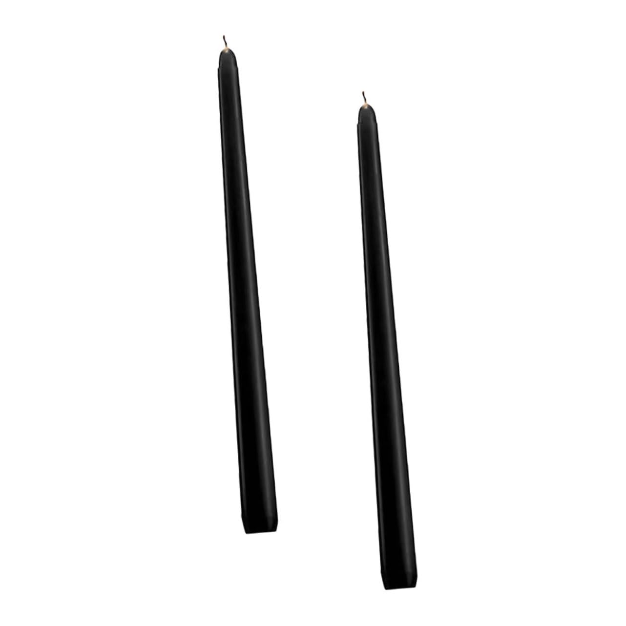 Cabilock 2pcs Candle Color Taper Candles Black Candles Pretty Candle Candles Decor Black Tapered Candles Small Candles Unscented Candles Pillar Candles Black Paraffin Cotton Core Bulk