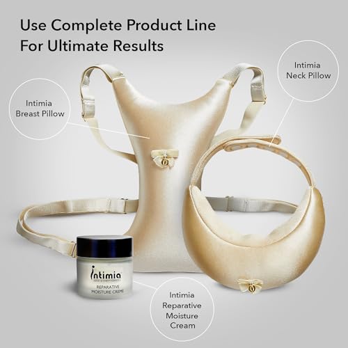 intimia breast pillow for chest wrinkles and side sleeping - breast pillow for wrinkle prevention - chest wrinkle pillow for breast support gold