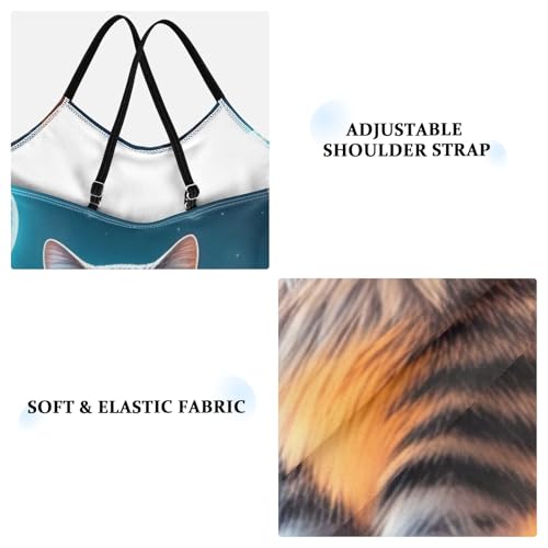 Cat Pumpkins Girls One Piece Swimsuit, Quick Dry Crossback Little Girls Bathing Suit for Beach 3T3