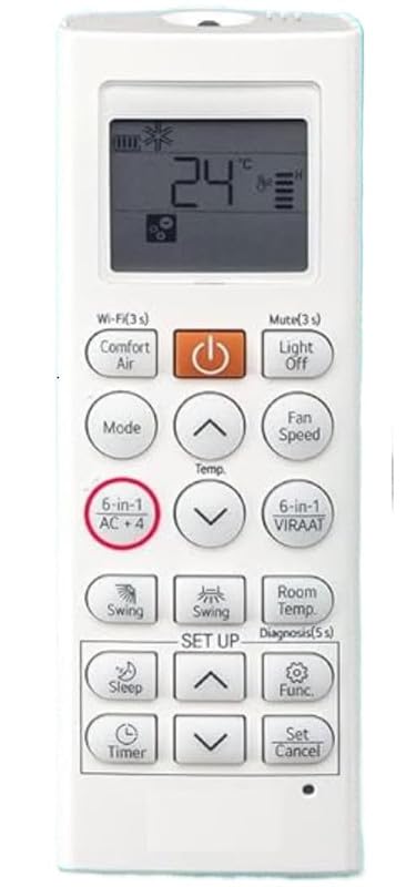 Image of TMQ Air Conditioner Remote Compatible for LG Split AC Remote Control (AC-226 [6IN1 Virrat) 1 Year Warranty