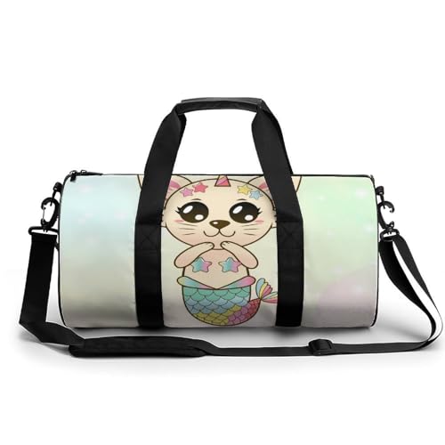 Sac de voyage chat sirène grand duffel bag pour camping et randonnée active