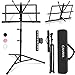 CAHAYA 2-EN-1 Soporte para Partituras Plegable & Atril de Escritorio para Libros Atril para Partituras Portátil con Altura Ajustable 70-138cm Incluye Clip para Partituras Modelo CY0204