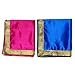 Pooja - Juego de ropa decorativa (tamaño grande, 2 unidades, 36 x 110 cm), diseño de pooja, color rosa y azul