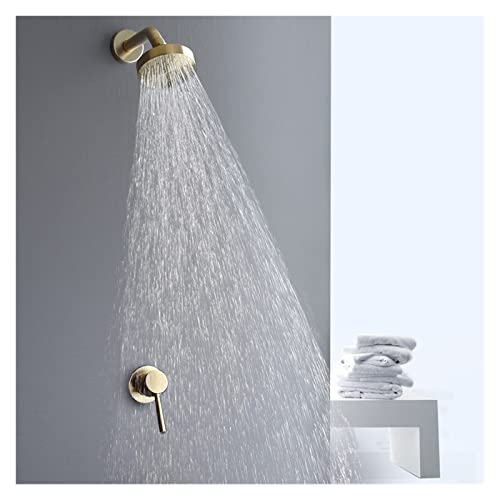 Douche de tête cascade or brossé en laiton mural luxe - 5