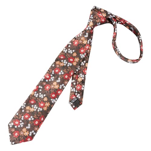 Image of Alizeal Mens 3.15'' Natural Flower Pattern Tie with Floral Pocket Square Set