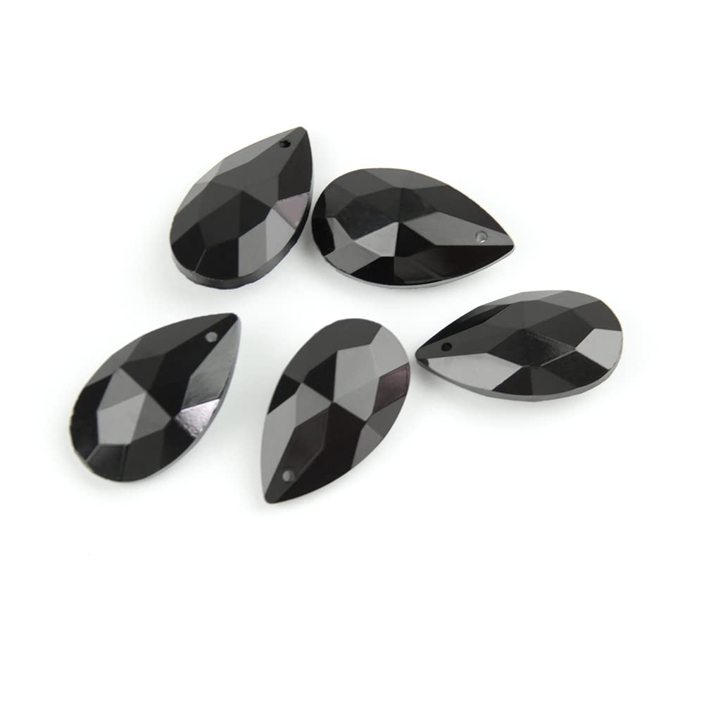 Wiszące kryształy, pryzmaty, czarny kryształowy wisiorek 38 mm/63 mm/76 mm łezka pryzmat części lampy oświetlenie żyrandol wiszące kryształy do dekoracji (76 mm 10 szt.)