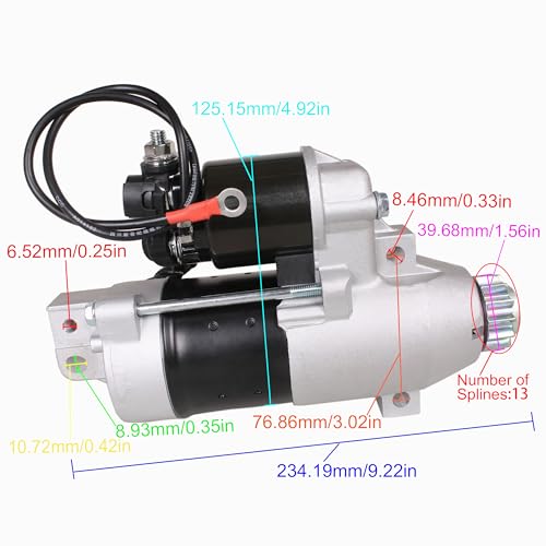 Image of Outboard Engine 63P-81800-00 6BR-81800-00 6BR-81800-01 6BR-81800-02 Starter Motor for Yamaha 150HP 2250HP 250HP F150TLR F150TXR F225TLR LF150TXR LF250TUR, S114-867 S114-867A S114-867B for Hitachi