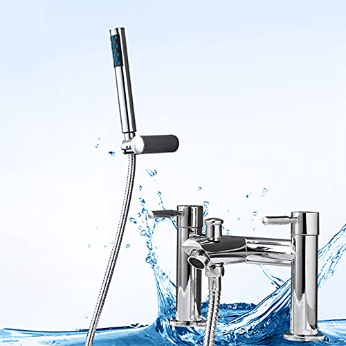 Robinet cuivre double trou JCAKES mélangeur haut de gamme chrome brillant pour baignoire