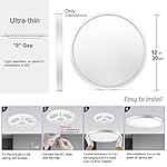 12 Inch LED Flush Mount Ceiling Light Fixture, 5000K Daylight White, 3200LM, 24W, Flat Modern Round Lighting Fixture, 240W Equivalent White Ceiling Lamp for Kitchens, Stairwells, Bedrooms.etc. - Image 5