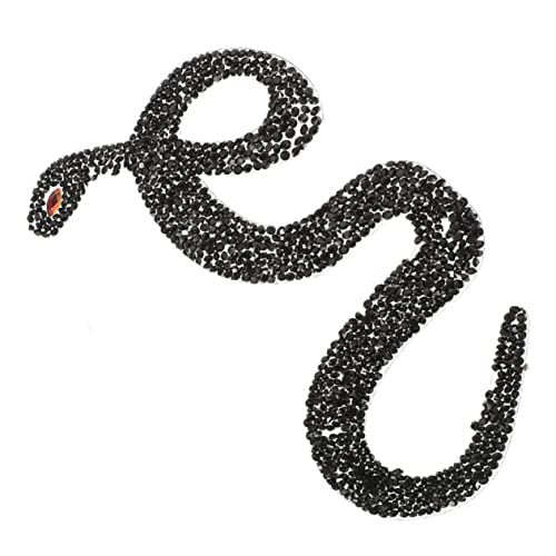 Veemoon Serpiente pegatinas de calientes decoración de parches de ropa Hola parches chaqueta etiqueta termoadhesiva sombrero Bayetas reparar parches de espalda resina Black