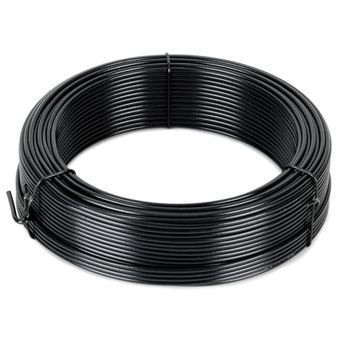 Flandria Spanndraht, 2,4 mm x 50 m, PVC-beschichtet, Schwarz, zur Befestigung, Reparatur von Zaun, Maschendraht Flandria Spanndraht, 2,4 mm x 50 m, PVC-beschichtet, Schwarz, zur Befestigung, Reparatur von Zaun, Maschendraht